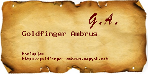 Goldfinger Ambrus névjegykártya